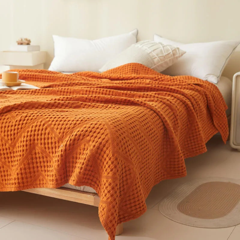 Lightweight Cotton Muslin Throw Blanket for Couch, Bed & Travel – Breathable All-Season Woven Cover | Thomler