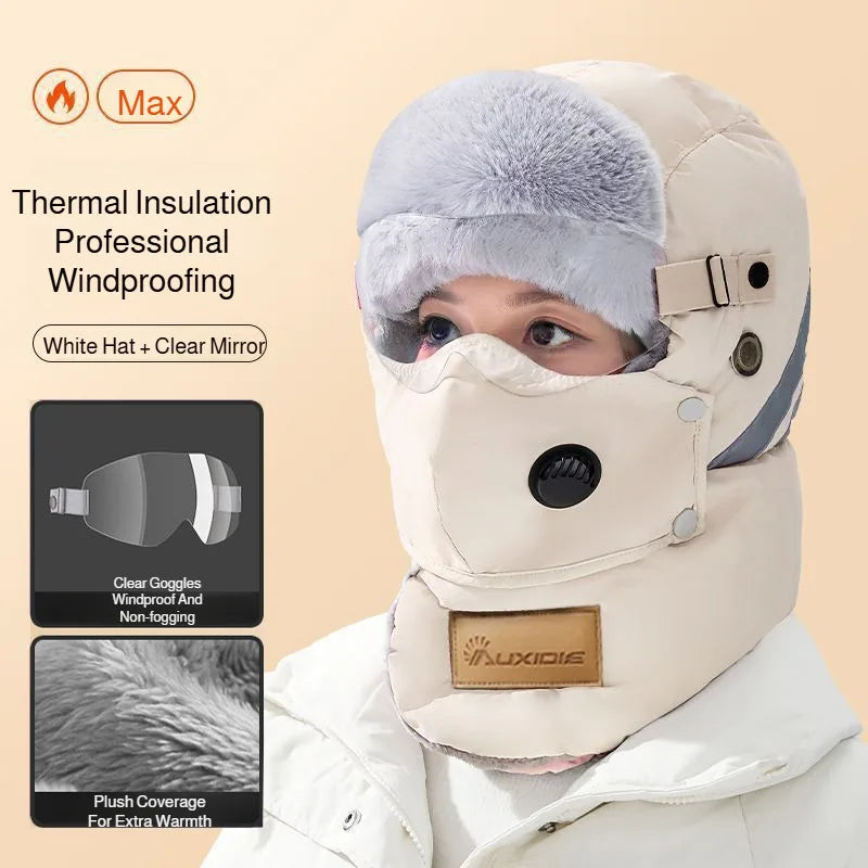 Full-Face Insulated Winter Balaclava with Detachable Shield & Windproof Design for Skiing & Cold Weather | Thomler