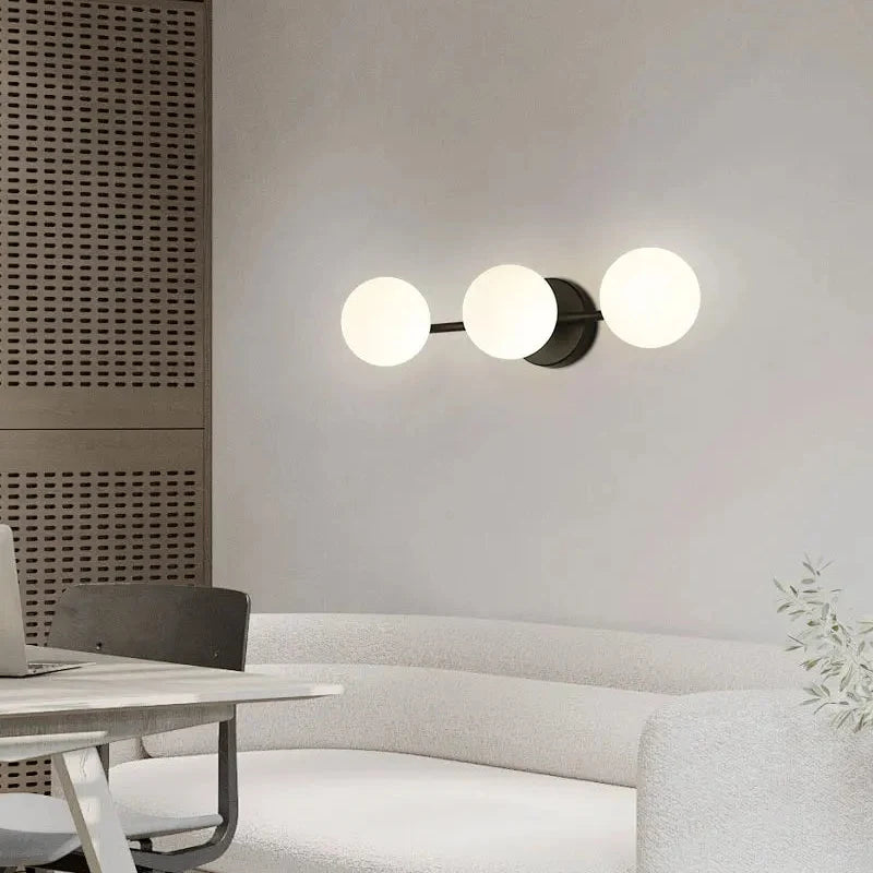 Frosted Globe Sconce with Up-Down Light for Bedroom, Hallway & Living Room | Thomler