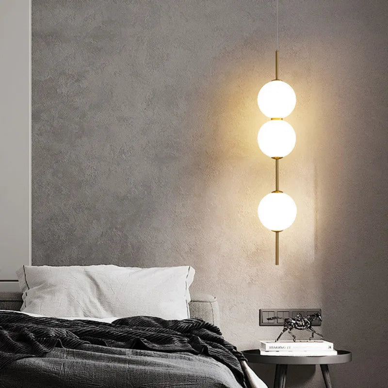 Glass Globe Hanging Light Fixture with Multiple Configurations for Dining Room Kitchen Island Bedroom Contemporary Suspended Ceiling Lamp | Thomler