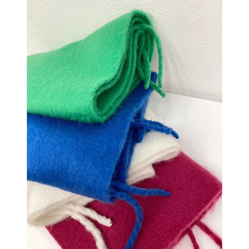 Oversized Fringed Winter Scarf – Thick Cashmere-Blend Pashmina Wrap for Cold Weather | Thomler