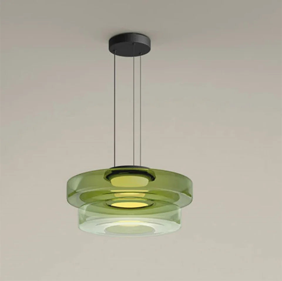 Tiered Glass Drop Chandelier for Kitchen Island & Dining Room – Contemporary Overhead Fixture | Thomler