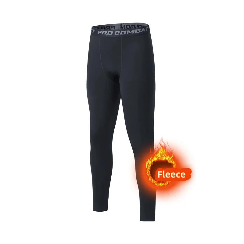 Fleece-Lined Compression Leggings for Men – Cold-Weather Base Layer Tights for Work & Outdoor Activities | Thomler