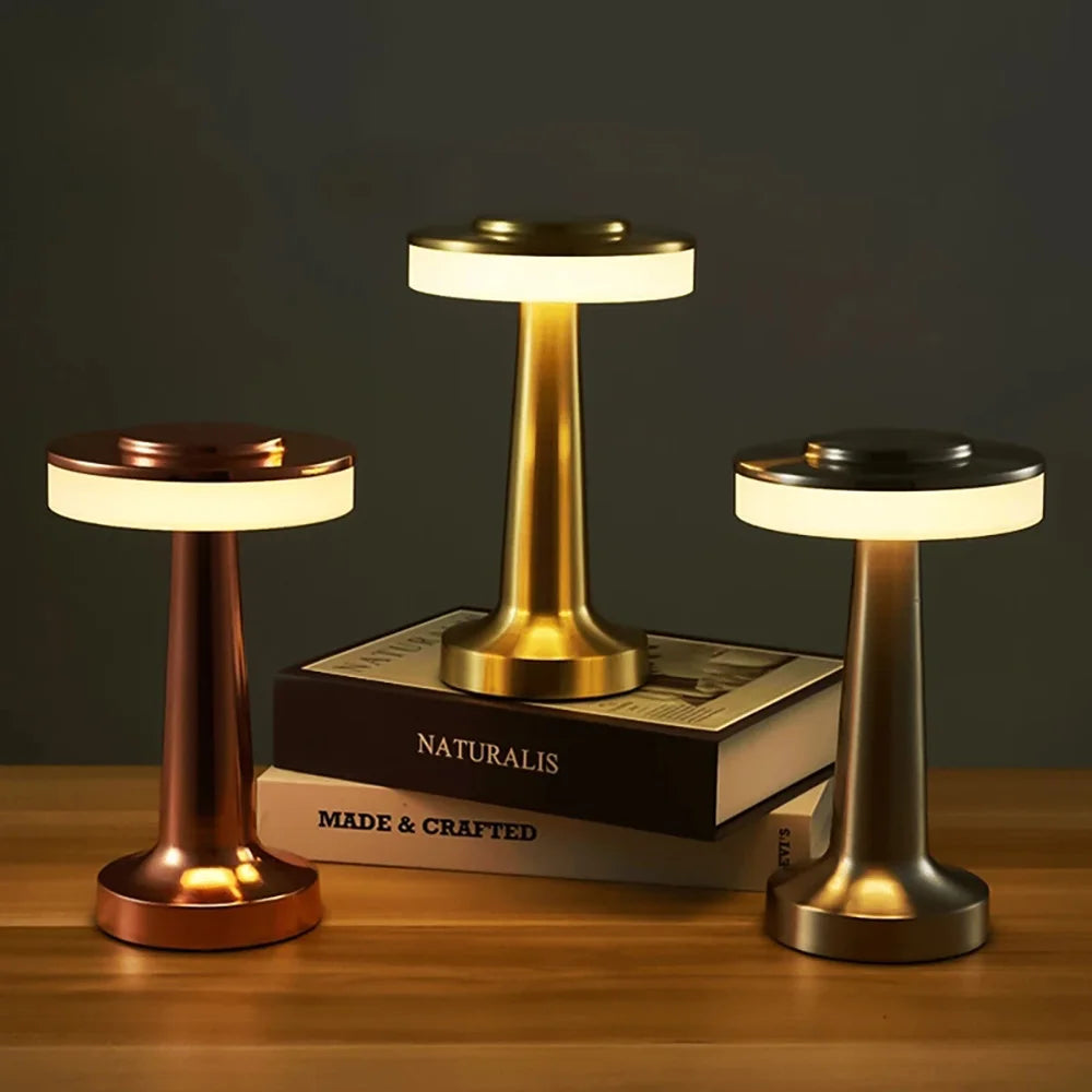 Table Lamp Iron Acrylic 9 in Portable Bedroom Nightstand Adjustable Touch Control LED Lighting | Thomler