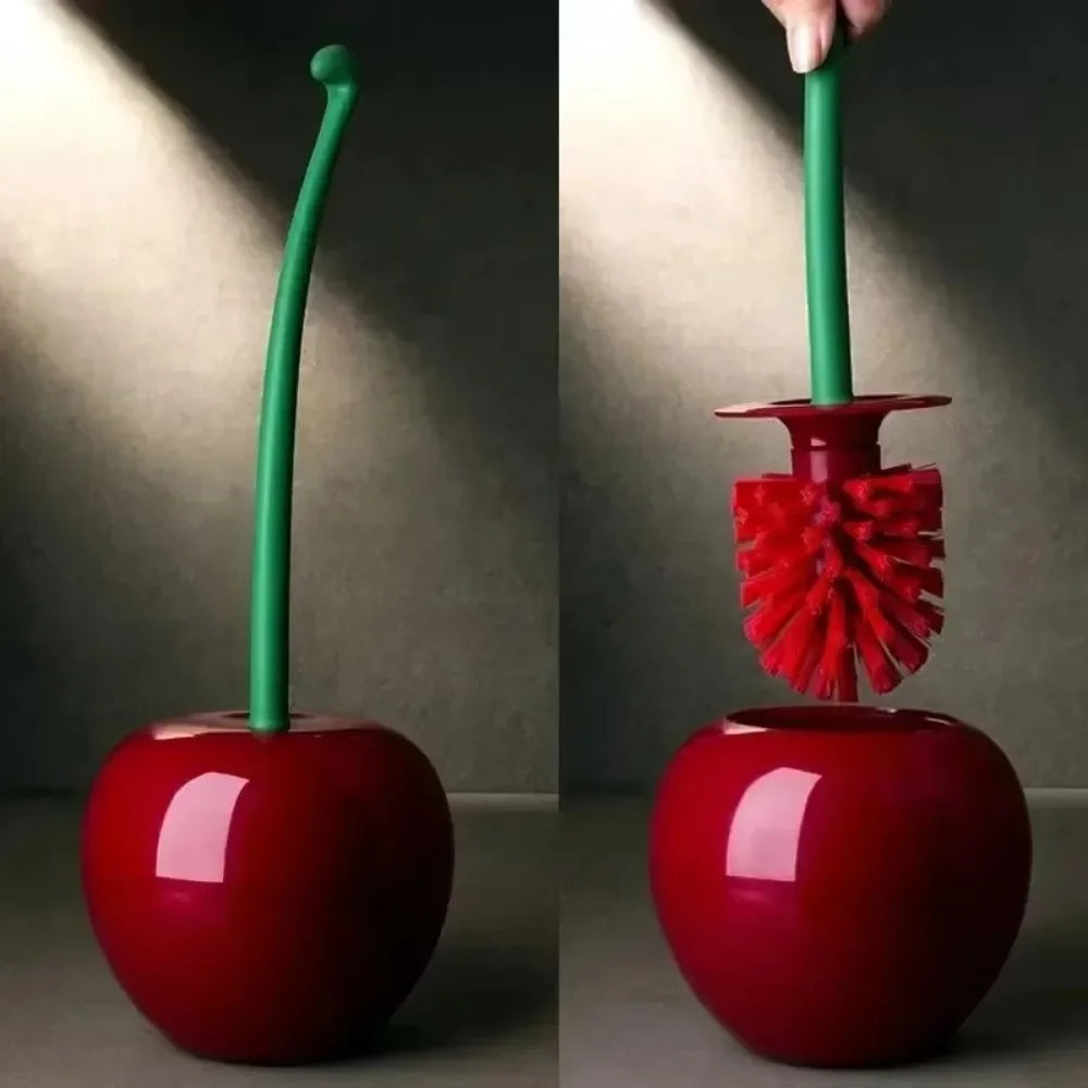 Cherry-Shaped Toilet Brush – Playful Bathroom Accessory with Stand – Decorative WC Cleaning Tool | Thomler