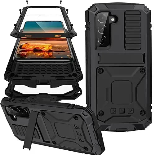 Aluminum Galaxy S26 Ultra Case with Screen Guard & Stand – Heavy Duty Shock Proof Cover for Samsung Galaxy S26 Plus, S26, S25 Ultra, S25 | Thomler