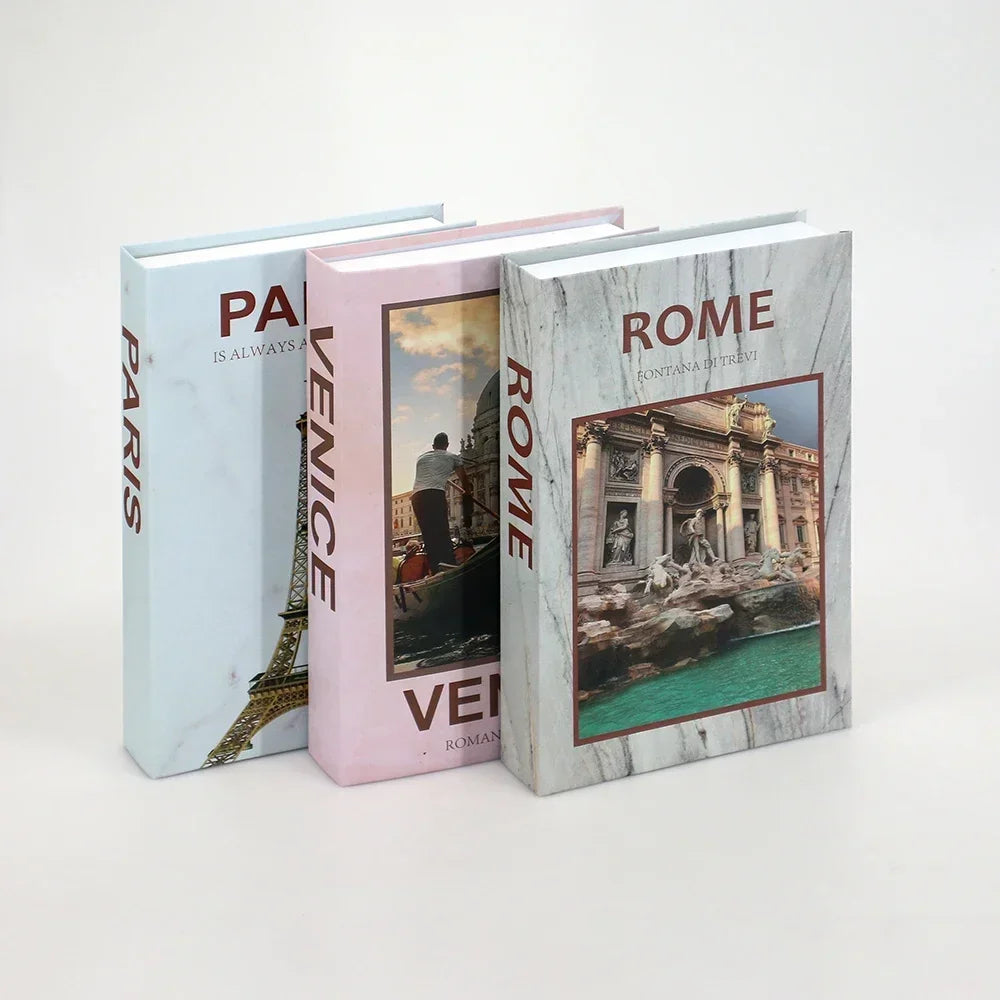 Decorative Faux Books Cardboard Foldable Set Of 3 Living Room Coffee Table Styling Bookshelf Display Interior Decor | Thomler