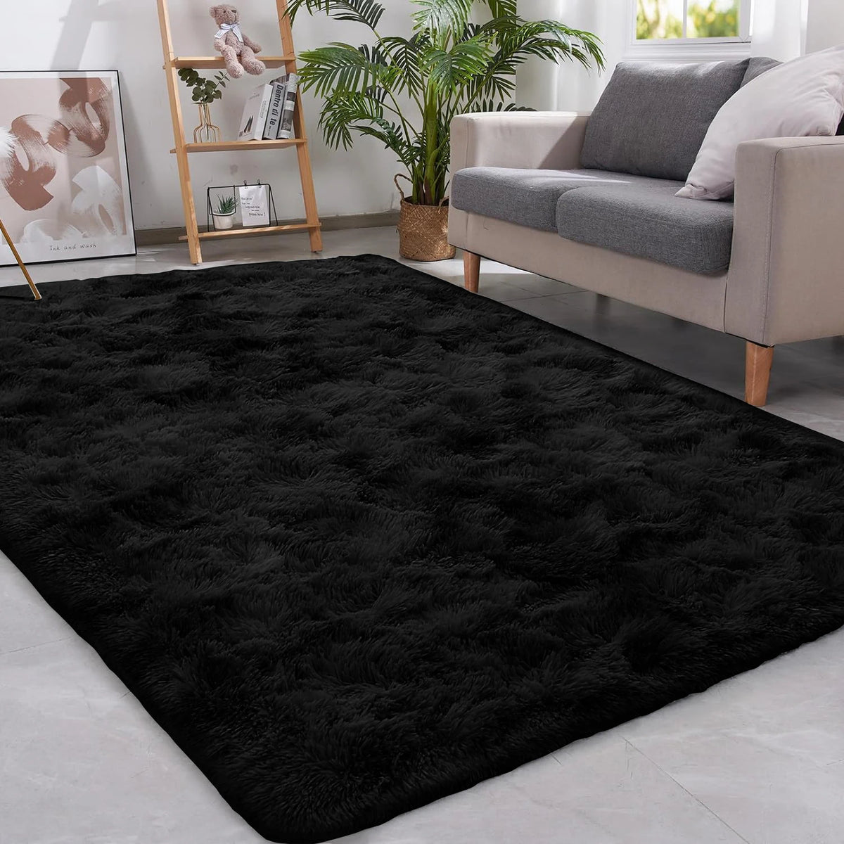 Plush Shaggy Area Rug – Soft Anti-Slip Floor Mat for Bedroom, Living Room & Nursery, Machine Washable Non-Shed Accent Carpet | Thomler