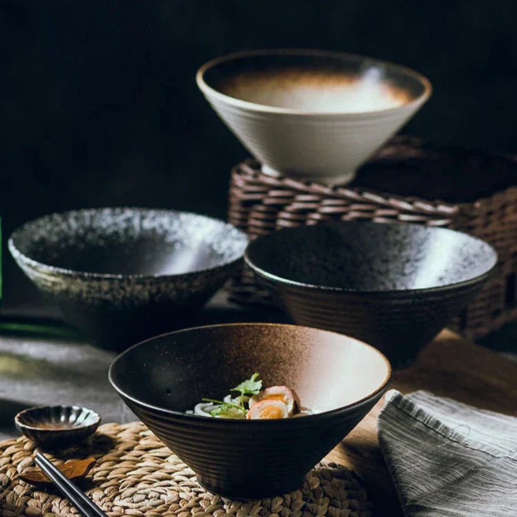 Ramen Bowl Ceramic 18.0 cm Japanese Style Soup Noodle Rice Serving Dish Minimalist Tableware | Thomler