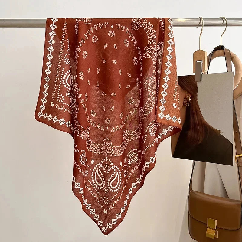 Lightweight Bandana Square Headscarf for Women – Versatile Neck & Hair Wrap in Printed Designs | Thomler