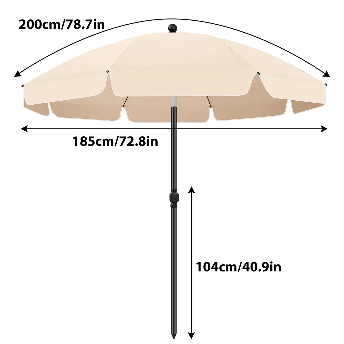 6.5 ft Tilt Patio Umbrella with Carry Bag – Portable UV Protection Canopy for Backyard, Beach & Outdoor Tables | Thomler