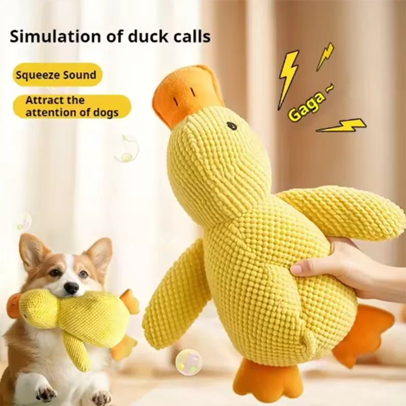 Squeaky Duck Chew Toy for Dogs – Soft Plush Interactive Pet Toy to Keep Your Pup Entertained | Thomler