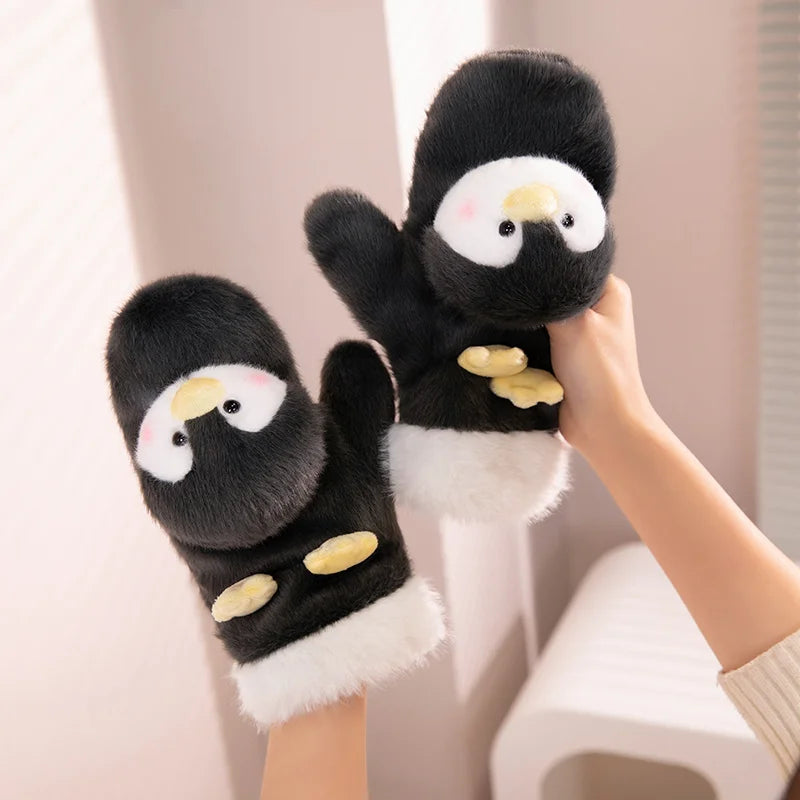 Adorable Plush Animal Winter Mittens for Kids & Adults – Soft Fleece Character Gloves with Cozy Warmth for Cold Weather | Thomler