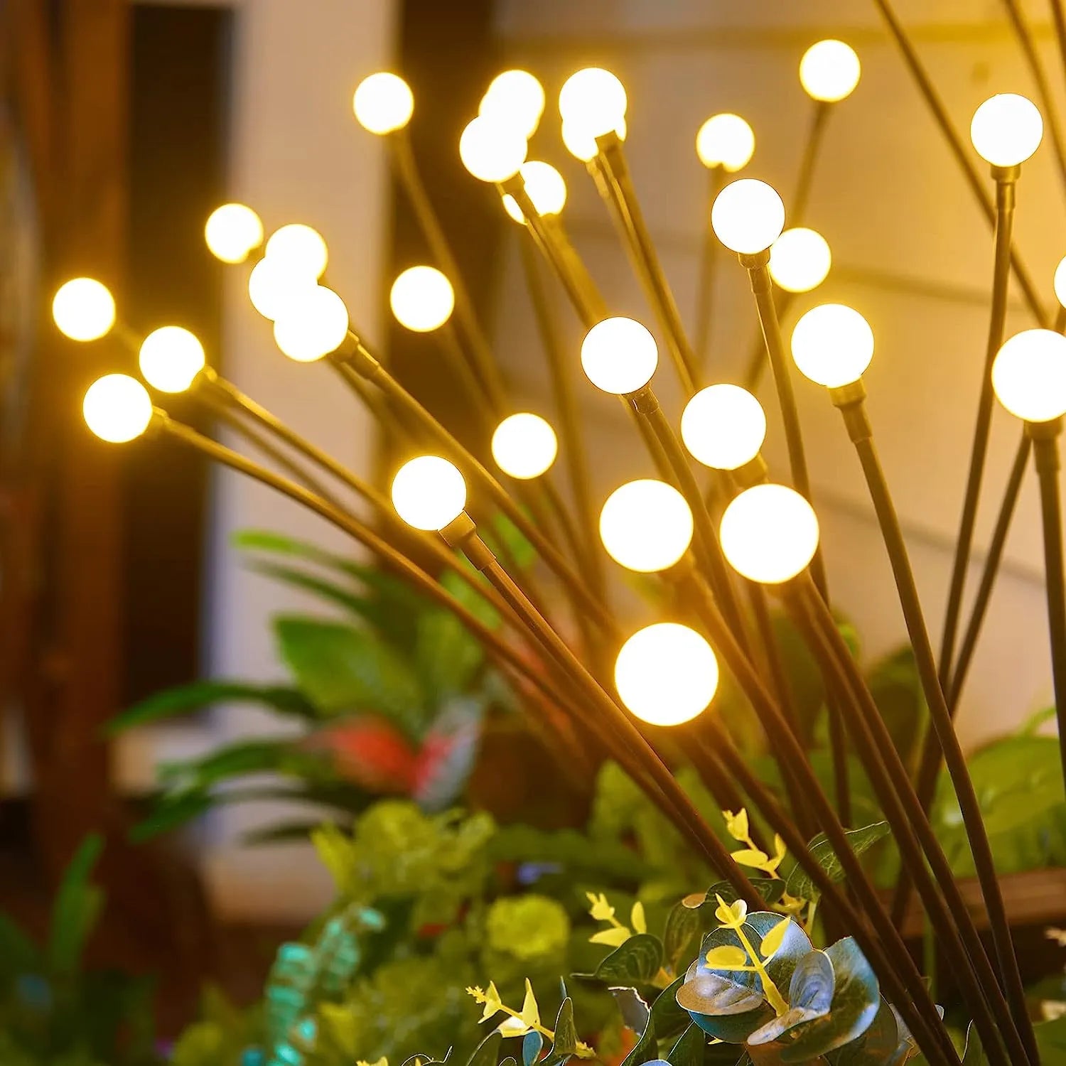 Garden Light Plastic 33.0 cm (13.0") Warm White Solar Pathway Decorative Outdoor Firefly Stake Lamp | Thomler