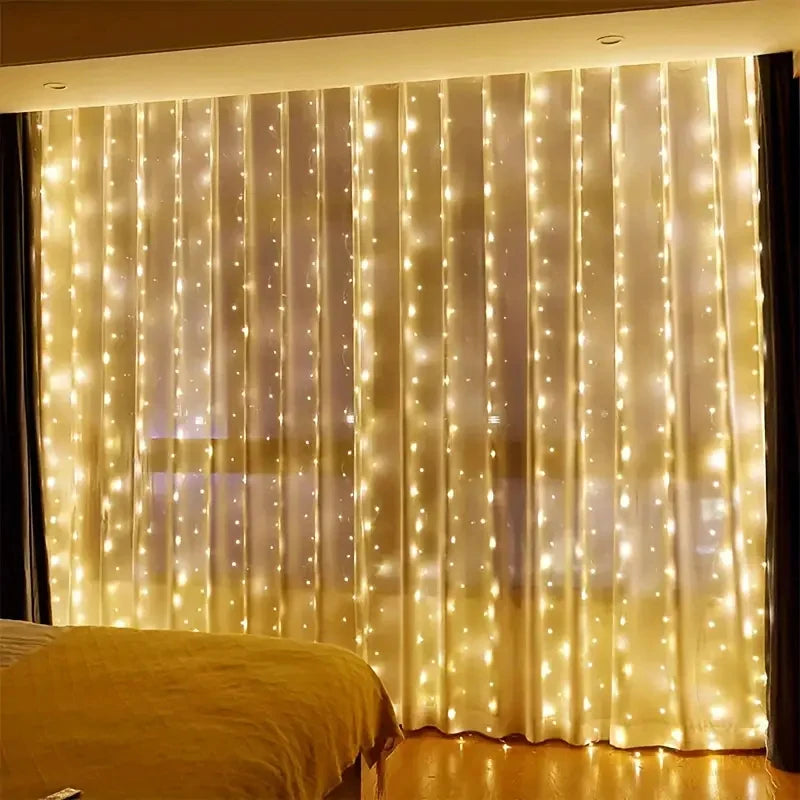 USB Fairy Light Waterfall – Remote-Controlled LED Window Display for Home & Holiday Décor | Thomler
