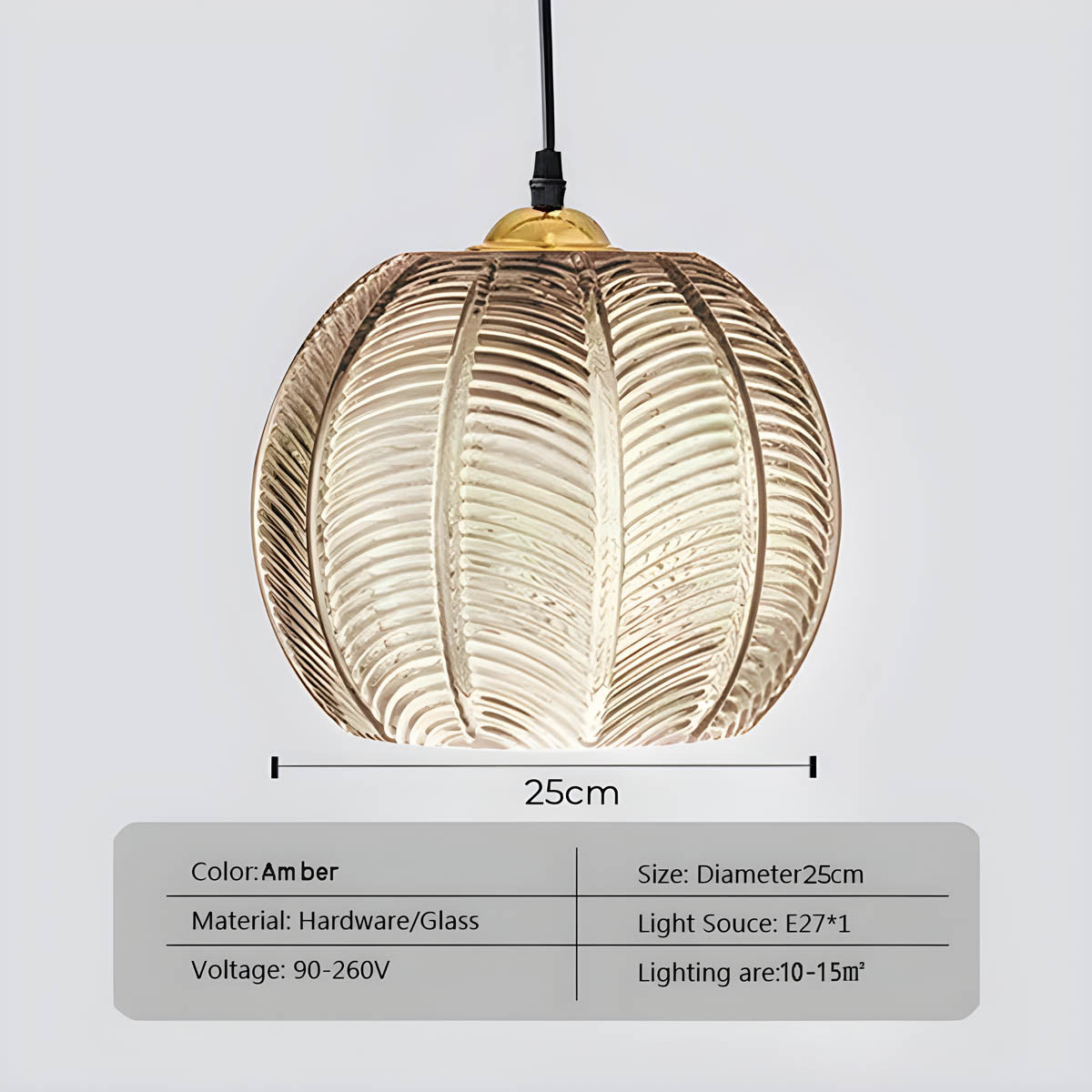Pendant Light Glass 25.0 cm Green Dining Room Kitchen Island Hanging Ceiling Lamp Ribbed Globe E27 Retro Lighting | Thomler