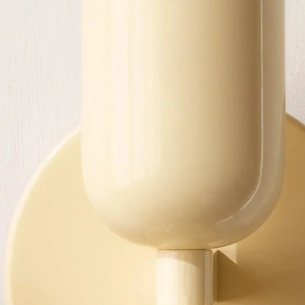 Round Iron Sconce with Dual LED Light Up & Down – Modern Pastel Fixture | Thomler