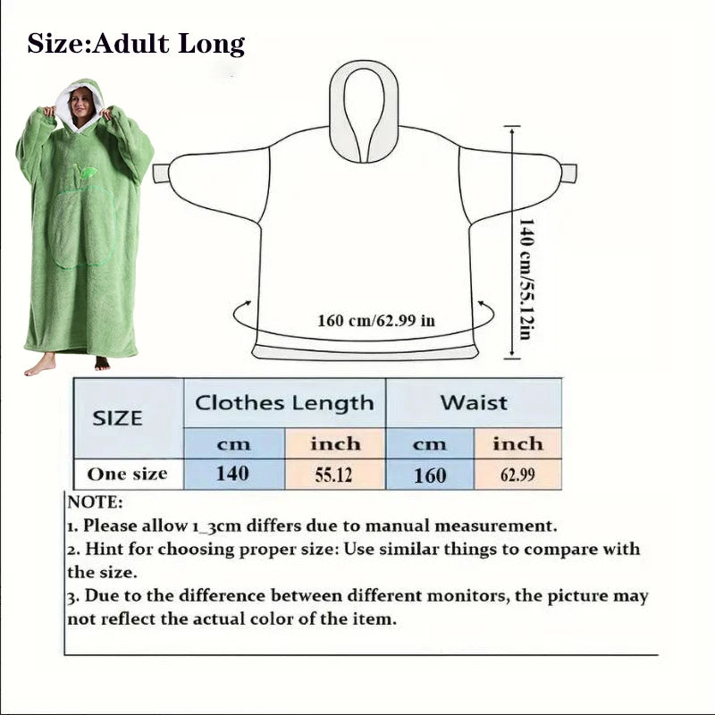Oversized Hooded Blanket Sweatshirt with Sleeves & Pocket for Adults – Ultra-Soft Sherpa Fleece Wearable Throw for Lounging & Cold Weather | Thomler