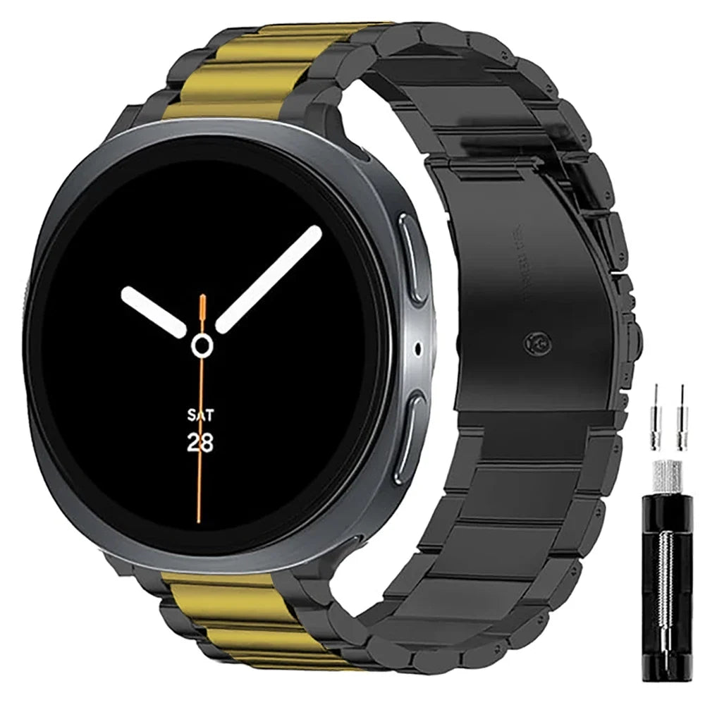 Stainless Steel Link Band for Galaxy Watch 9, Watch 8 & Watch 8 Classic – Premium Metal Bracelet Strap with Quick-Release Links – Fits | Thomler