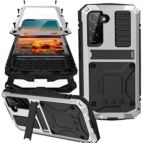 Aluminum Galaxy S26 Ultra Case with Screen Guard & Stand – Heavy Duty Shock Proof Cover for Samsung Galaxy S26 Plus, S26, S25 Ultra, S25 | Thomler
