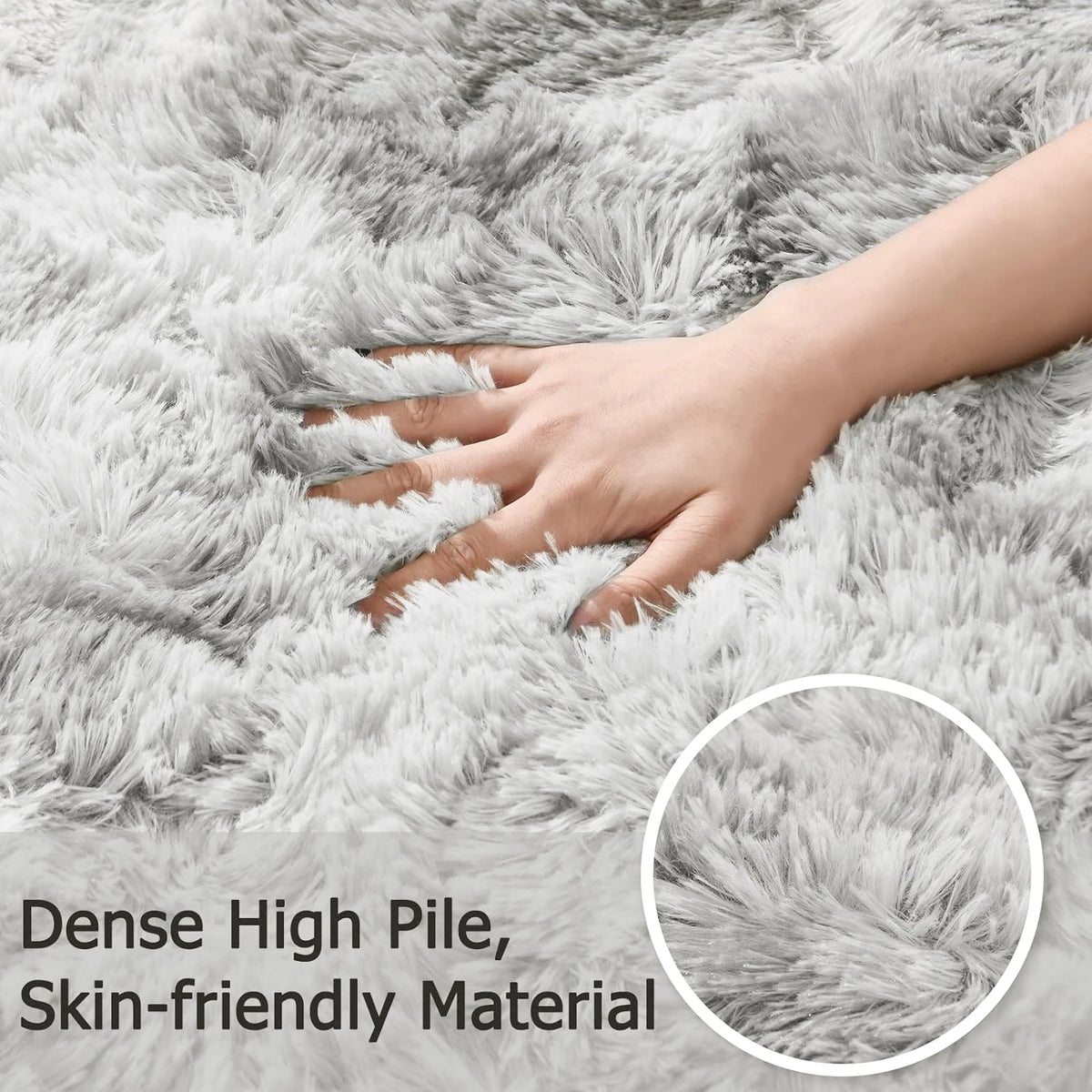 Plush Shaggy Area Rug – Soft Anti-Slip Floor Mat for Bedroom, Living Room & Nursery, Machine Washable Non-Shed Accent Carpet | Thomler