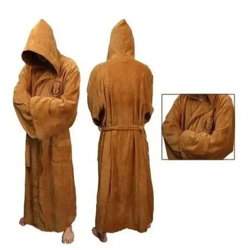 Hooded Fleece Robe for Men – Thick Winter Bathrobe with Hood – Plush Full-Length Loungewear for Cold Nights at Home | Thomler