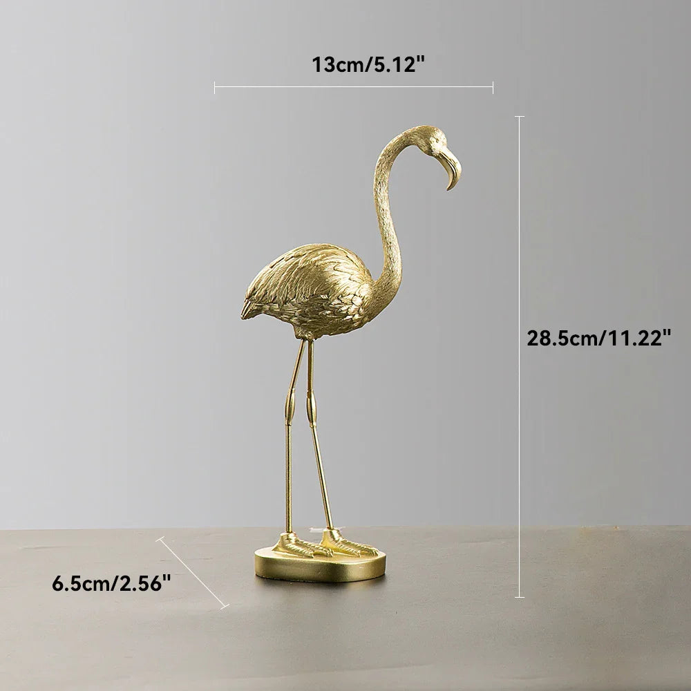 Resin Flamingo Figurine Modern Home Decor Sculpture for Shelf Display Living Room Accent Piece Office Desktop Tropical Bird Statue | Thomler