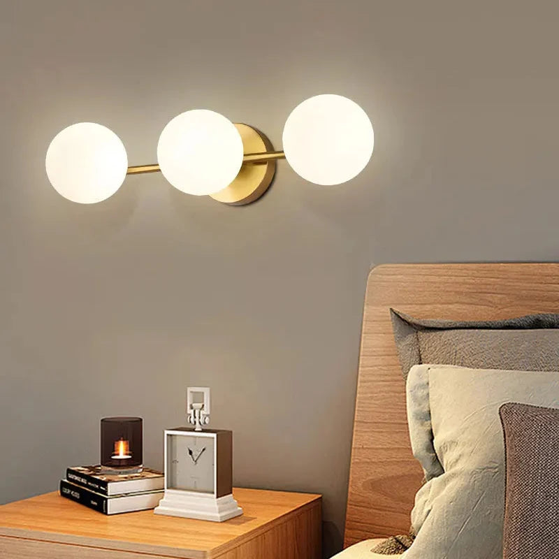Frosted Globe Sconce with Up-Down Light for Bedroom, Hallway & Living Room | Thomler