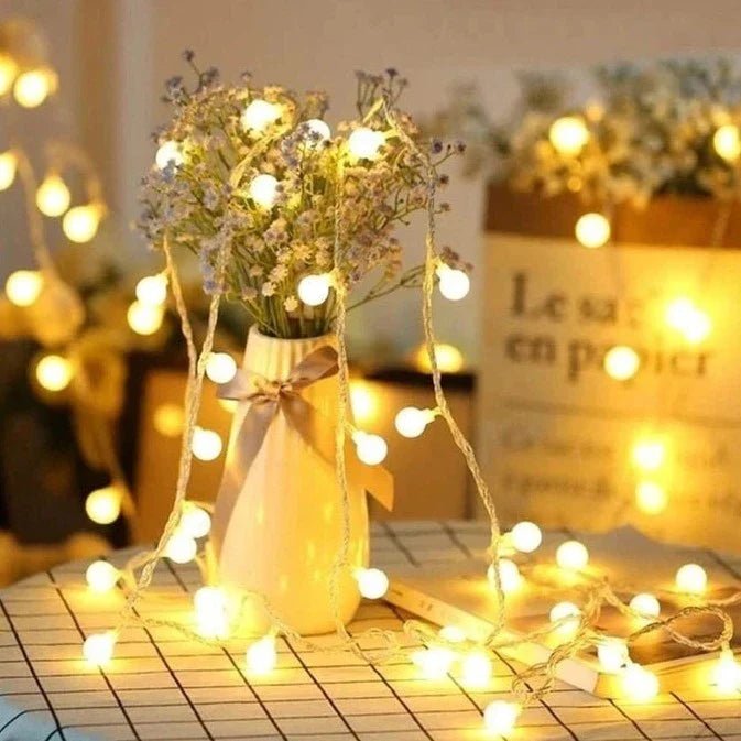 String Lights PVC 20 ft Warm White Indoor Outdoor Decorative Wedding Party Ambiance | Thomler