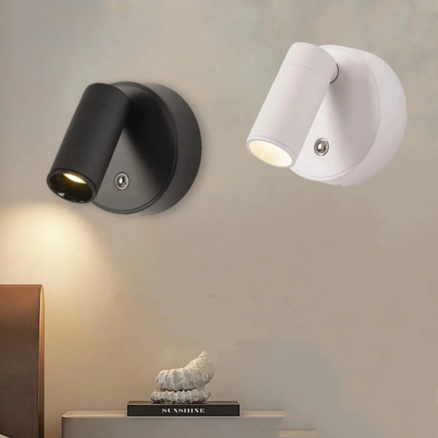 Oplaadbare LED-wandlamp Touch Night Lights Draadloze magnetische spotlight 360 ° Rotatie voor leesverlichting bij het bed in de slaapkamer