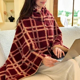Faux Cashmere Plaid Throw Blanket – Thick Plush Portable Cover for Couch, Bed, Travel & Winter Warmth | Thomler