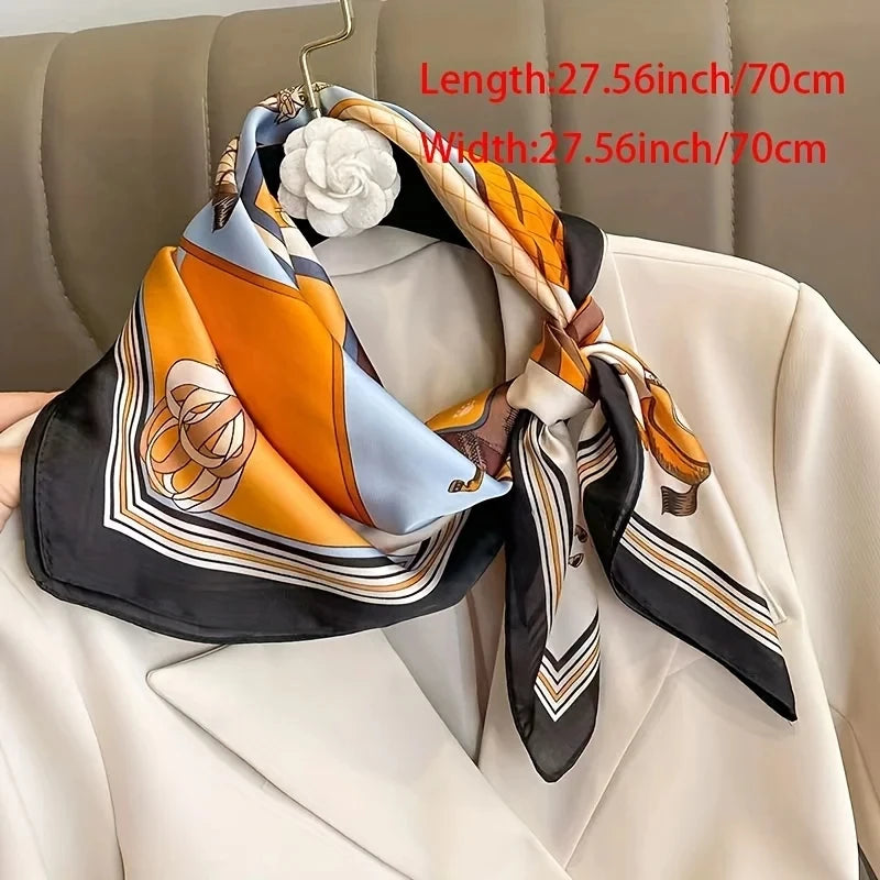 Silky Polyester Square Scarf for Women Multipurpose Head Wrap Neck Tie Hair Accessory 27.5×27.5 in | Thomler