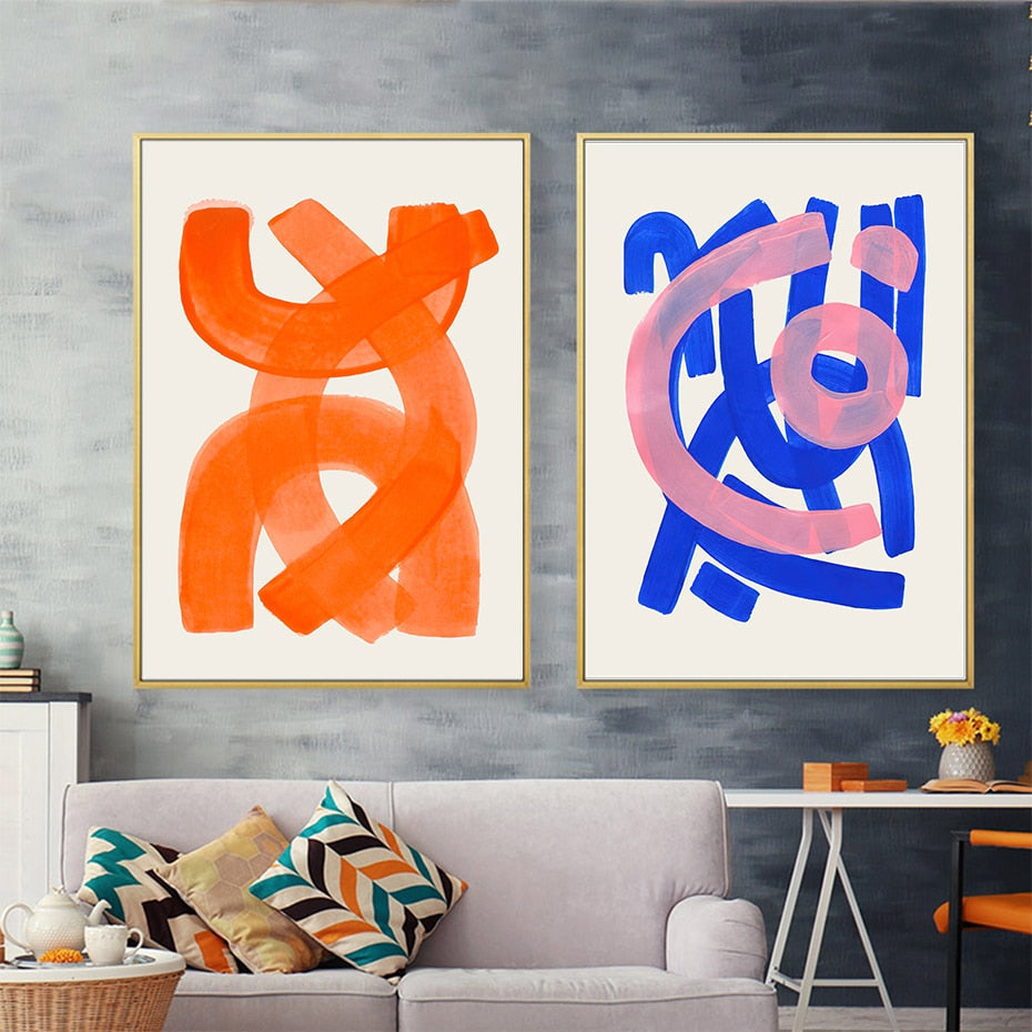 Retro Painterly Statement Art Print on Cotton Canvas | Thomler