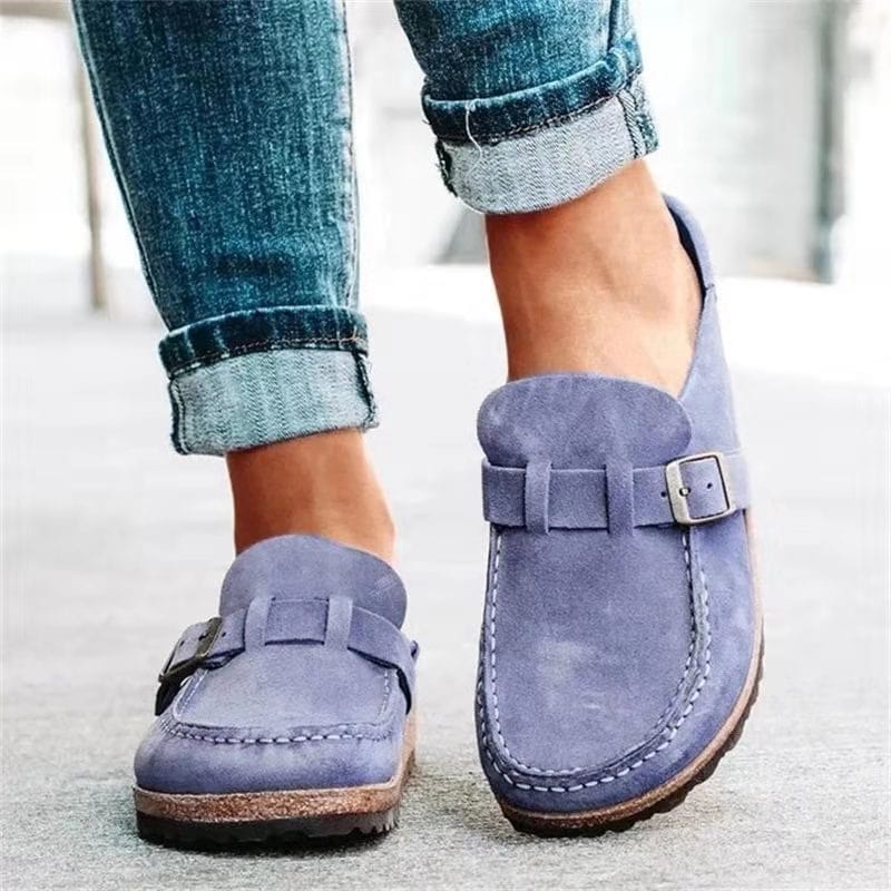 Women's Orthopedic Slide Sandals Suede Look Adjustable Buckle Slip-On Slides for Everyday Comfort Casual Summer Walking Footbed Support | Thomler