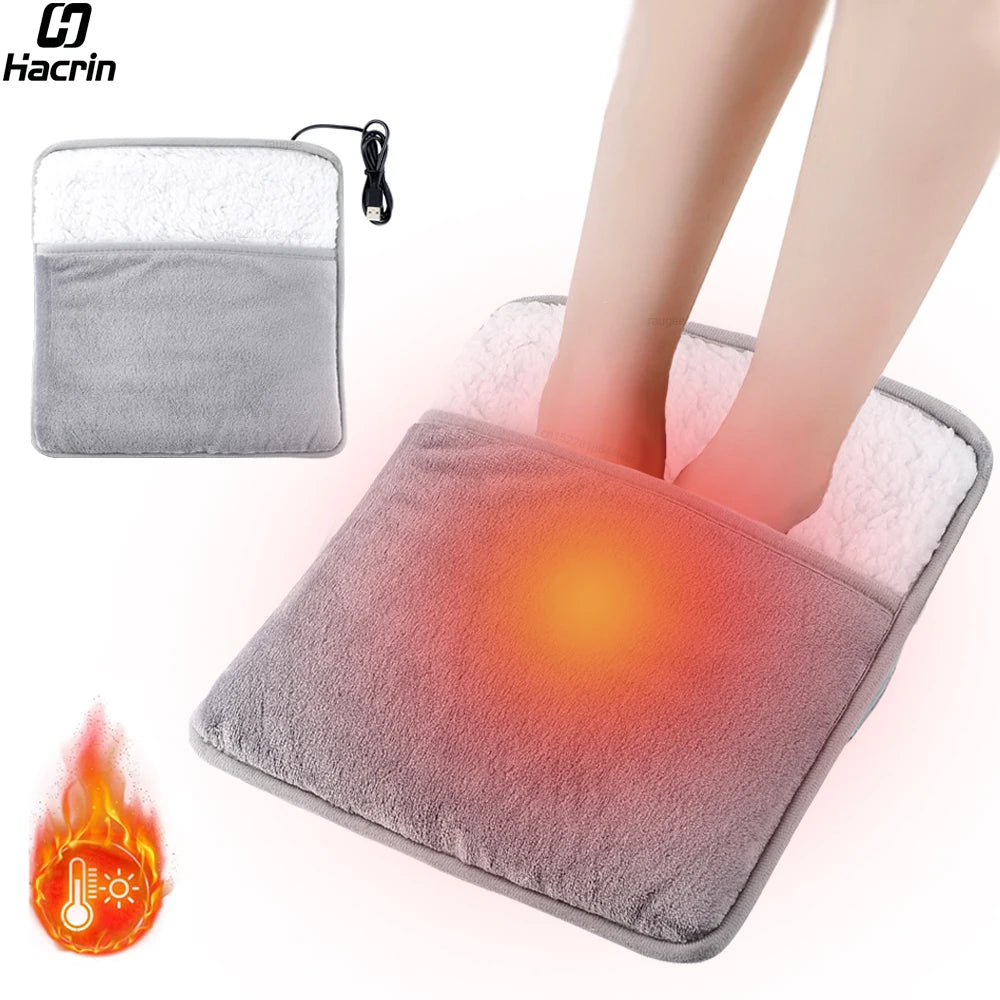 Heated - Foot Warmer USB Foot Heater Thermal Foot Heating Pad Soft Plush Warm Foot Cover Electric Heating Feet Warmer for Home Bedroom