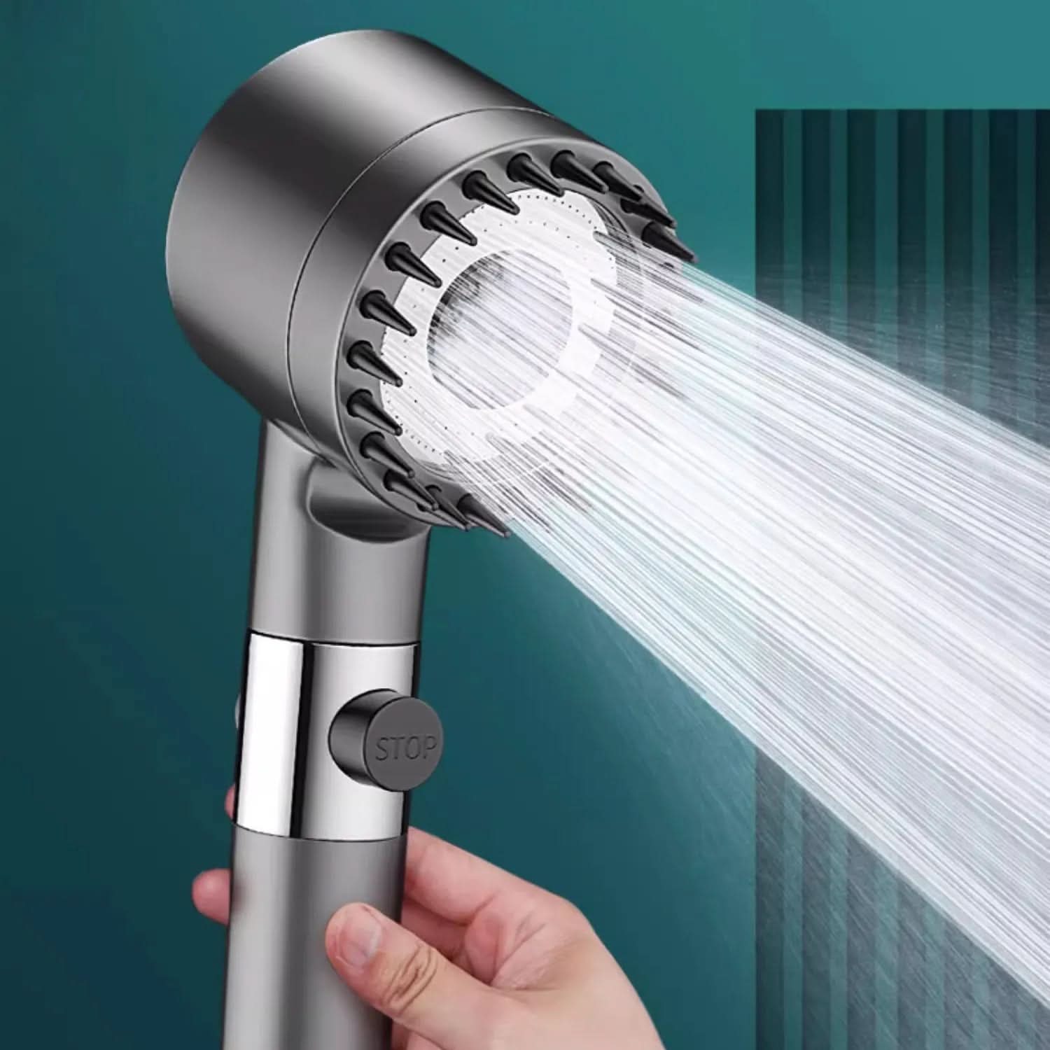 High-Pressure Filtered Showerhead with Built-In Water Purifier & 3-Mode Massage Spray for Low Pressure Bathrooms | Thomler