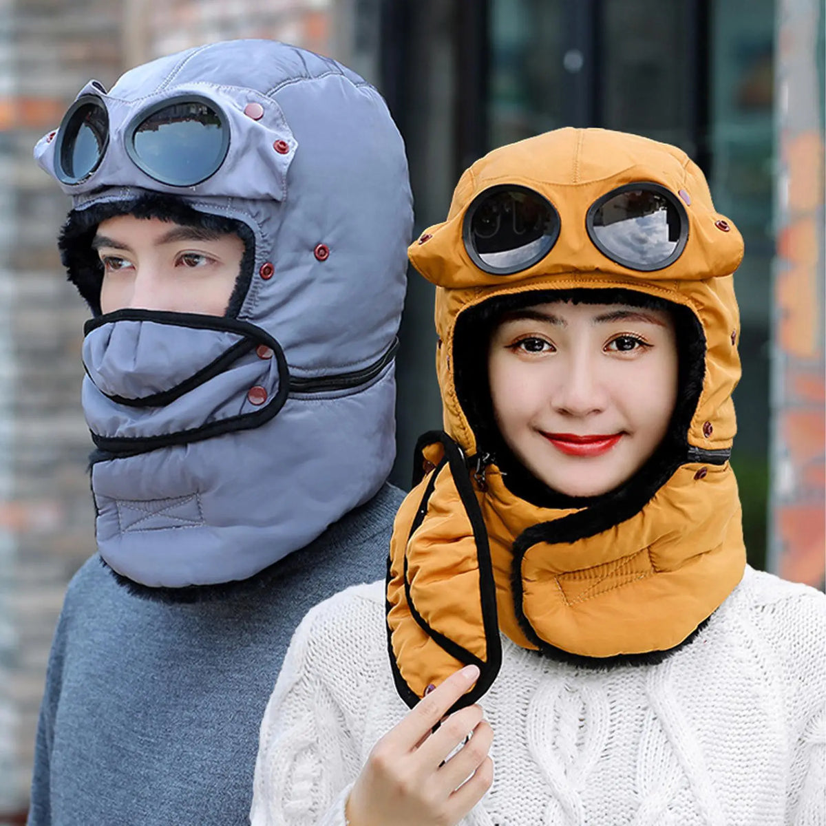 Insulated Winter Beanie with Integrated Face Shield for Cold Weather Protection | Thomler