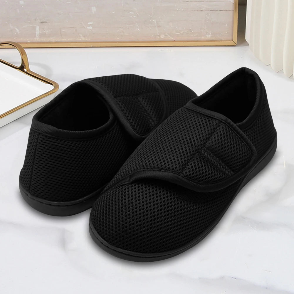 Adjustable Wide-Width Comfort Sneakers for Swollen Feet – Breathable Slip-On Walking Shoes with Hook-and-Loop Closure | Thomler