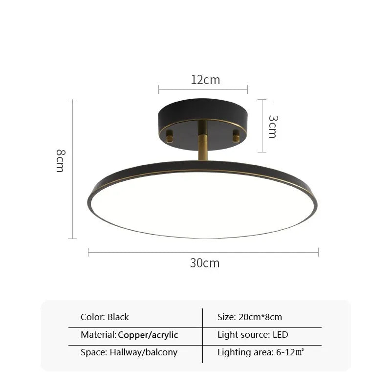 Adjustable LED Ceiling Light Fixture – Modern Copper & Aluminum Flush Mount Spotlight for Hallway, Bedroom, Living Room & Entryway | Thomler