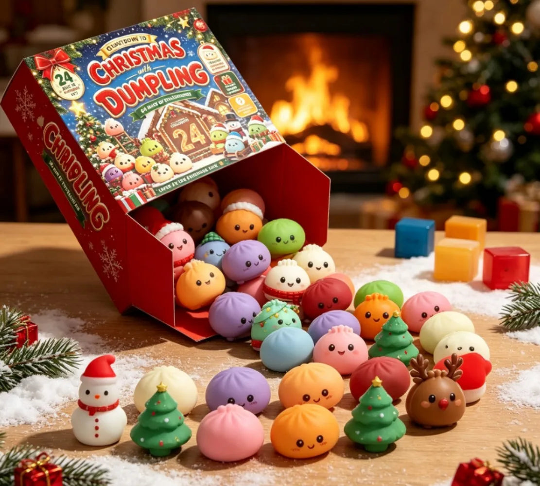 24-Day Holiday Countdown Calendar Plush Toy – Surprise Gift Box Christmas Advent Set for Desk Décor & Festive Cheer | Thomler