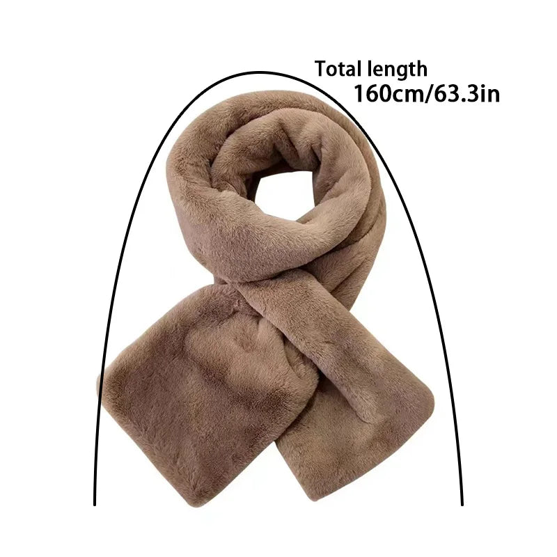 Plush Faux Rabbit Fur Winter Scarf for Women – Soft Cozy Neck Wrap | Thomler
