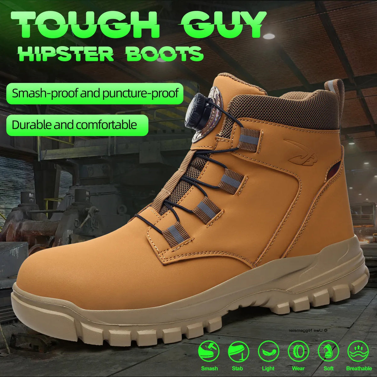 Waterproof Work Boots for Men – Reinforced Safety Toe Cap Anti-Puncture Protection Construction Footwear Industrial Ankle Boots | Thomler