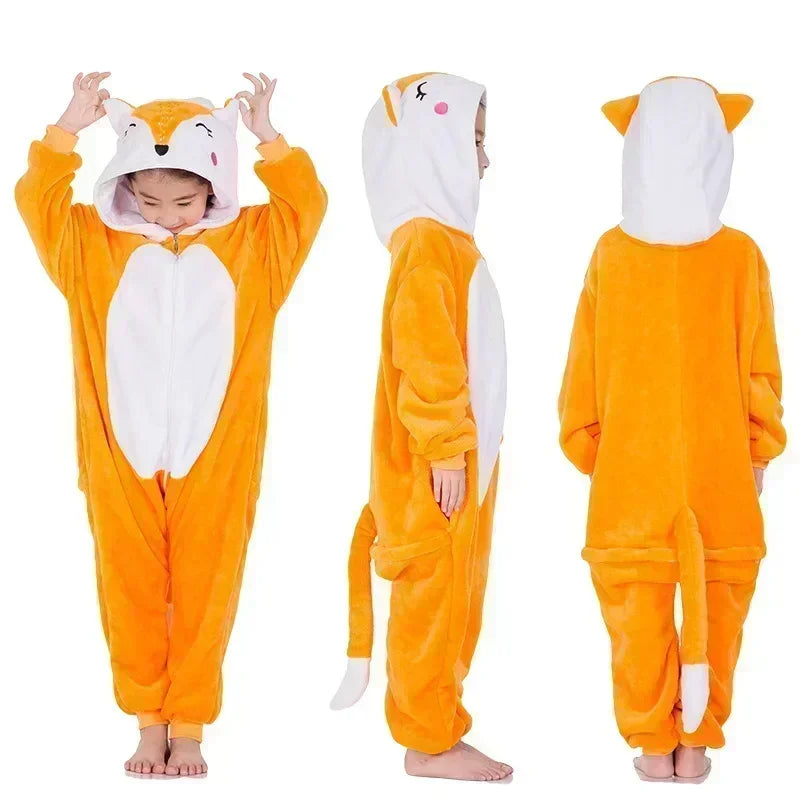Onesie Fleece Rainbow Unicorn Hooded Girls Indoor Pyjamas Loungewear Fancy Dress Costume Soft Warm Kids Sleepwear | Thomler