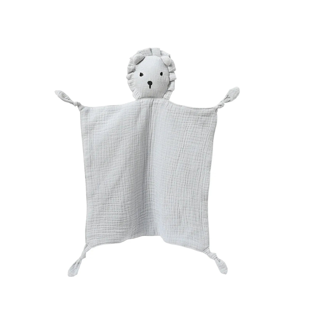 Infant Security Blanket with Stuffed Animal Head – Soft Cotton Muslin Lovey for Newborns & Toddlers – Soothing Sleep Companion Toy | Thomler