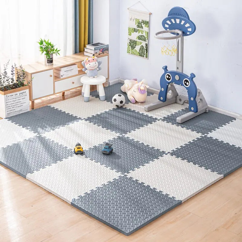Play Mat EVA Foam 30.0 cm Pink White Nursery Crawling Floor Tiles Interlocking Puzzle Mat Toddler Play Area | Thomler