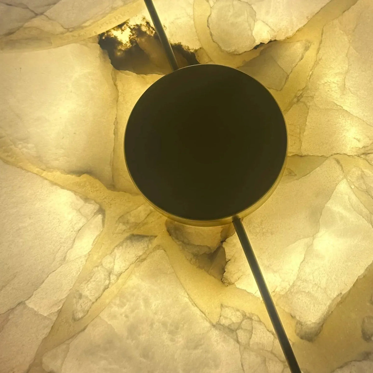 Circular Alabaster Stone Sconce with Built-In LED for Bedroom & Living Room | Thomler