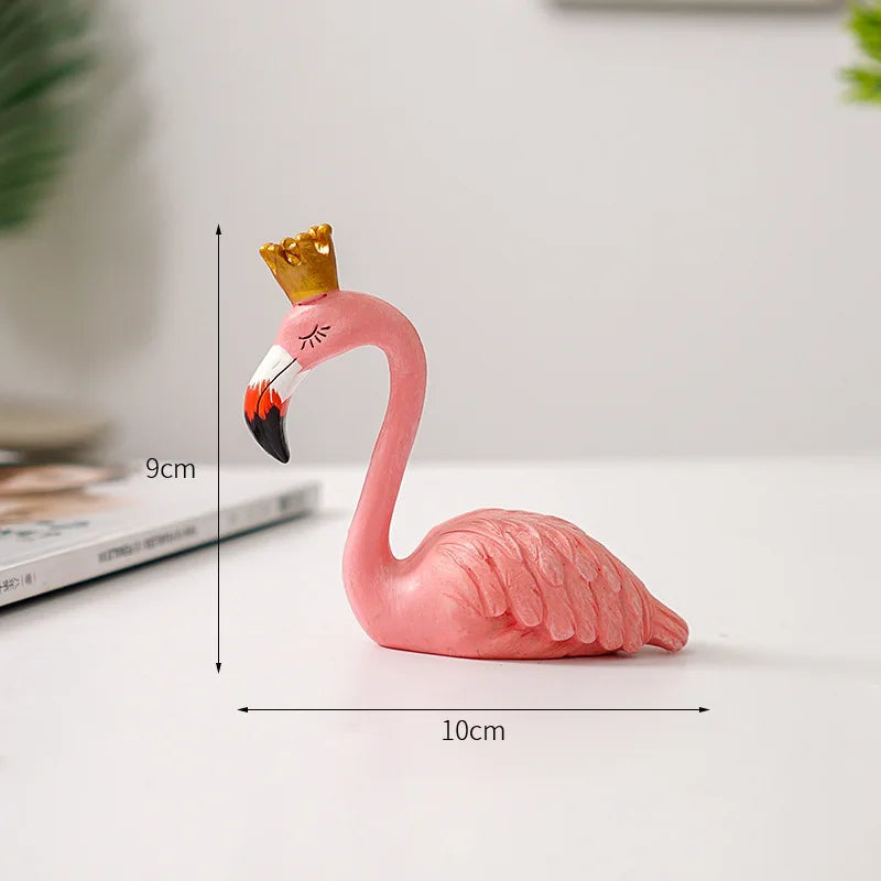 Resin Flamingo Figurine Modern Home Decor Sculpture for Shelf Display Living Room Accent Piece Office Desktop Tropical Bird Statue | Thomler
