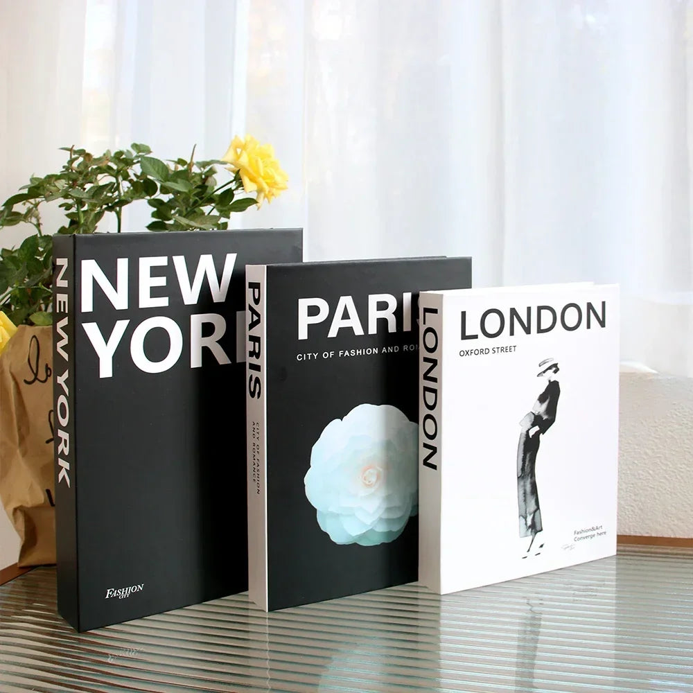 Decorative Faux Books Cardboard Foldable Set Of 3 Living Room Coffee Table Styling Bookshelf Display Interior Decor | Thomler