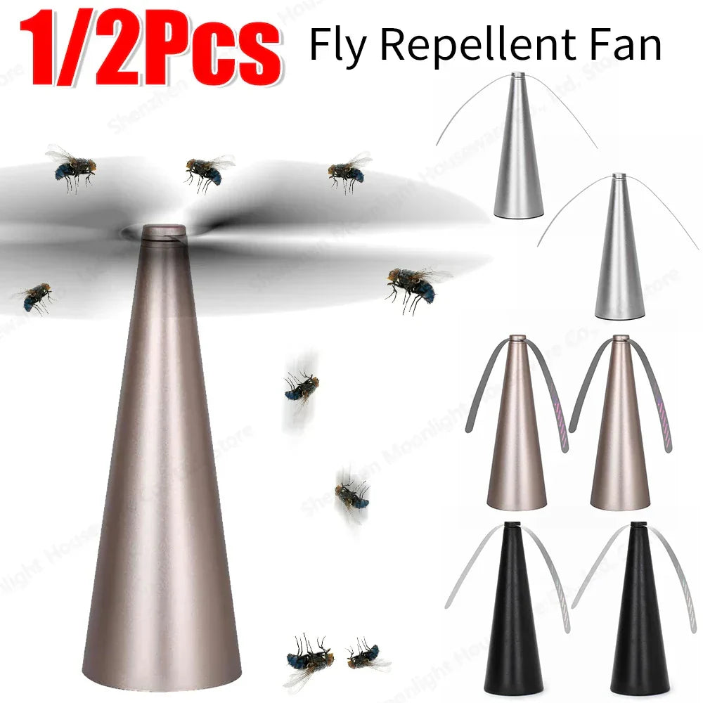 Tabletop Insect Deterrent Fan with Holographic Blades for Outdoor Dining & Picnics, Battery or USB Powered Fly Repeller for BBQ Parties | Thomler