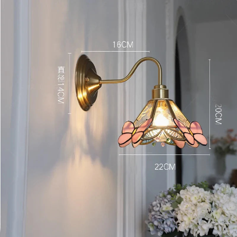 Wall Lamp Stained Glass E27 27.0 cm Hallway Bedroom Tiffany Style Lighting | Thomler